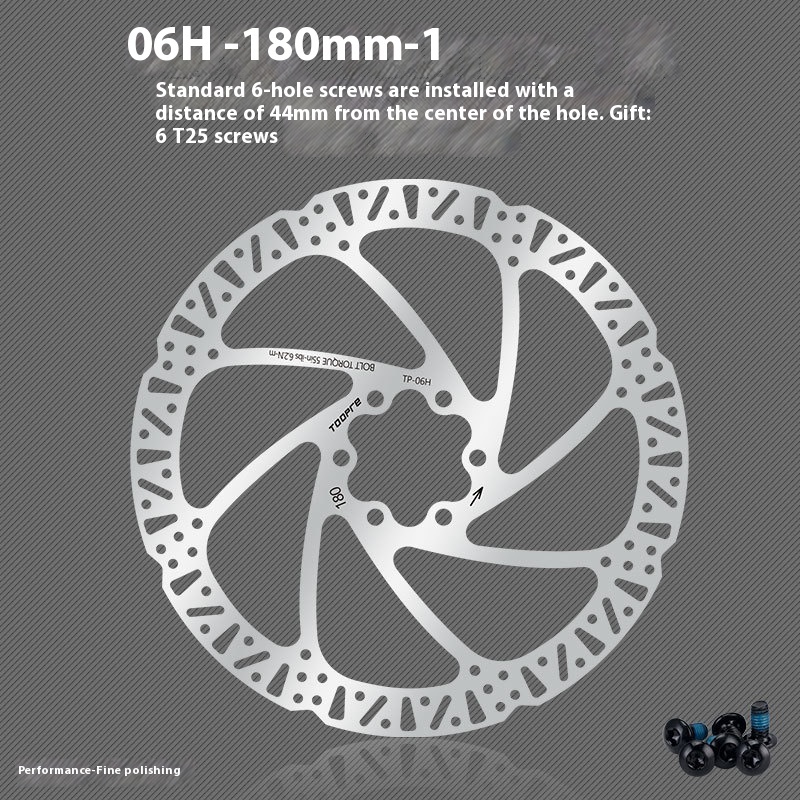 TOOPRE Mountain Bike Disc Rotor Bicycle Brake Pads 120/140/160/180mm Six Bolts  G3/HS1 Brake Rotor Silver