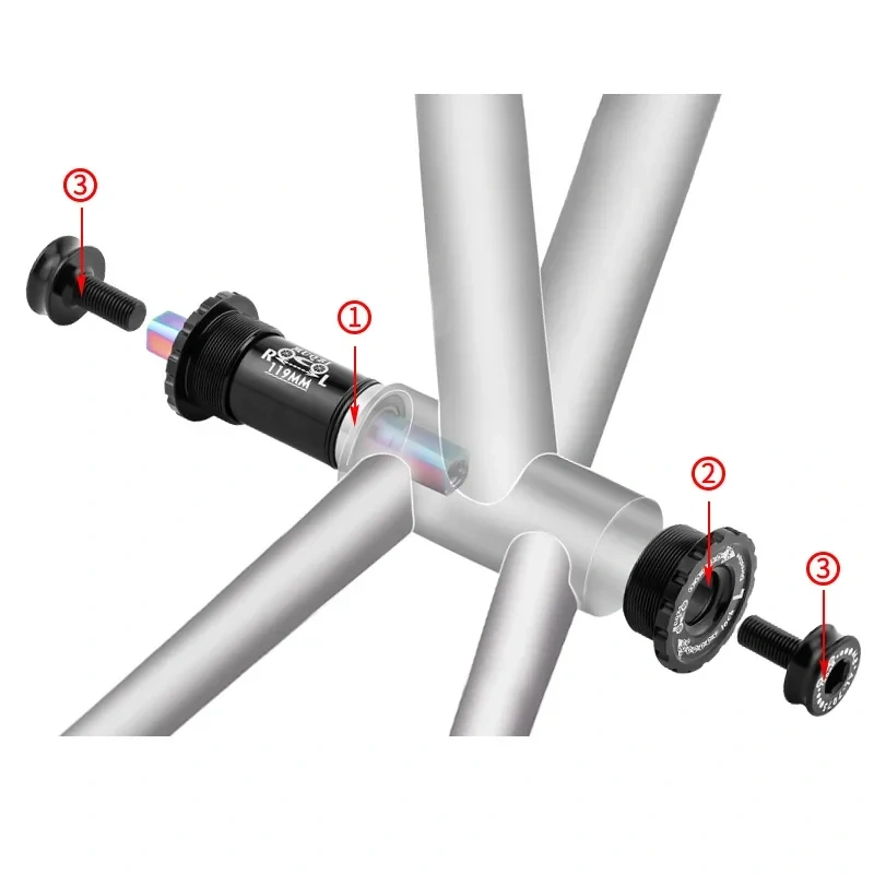 MUQZI Titanium Alloy Bottom Bracket BB68 103 107 110 113 119 122mm Ceramics Square Taper Bottom Bracket 68mm