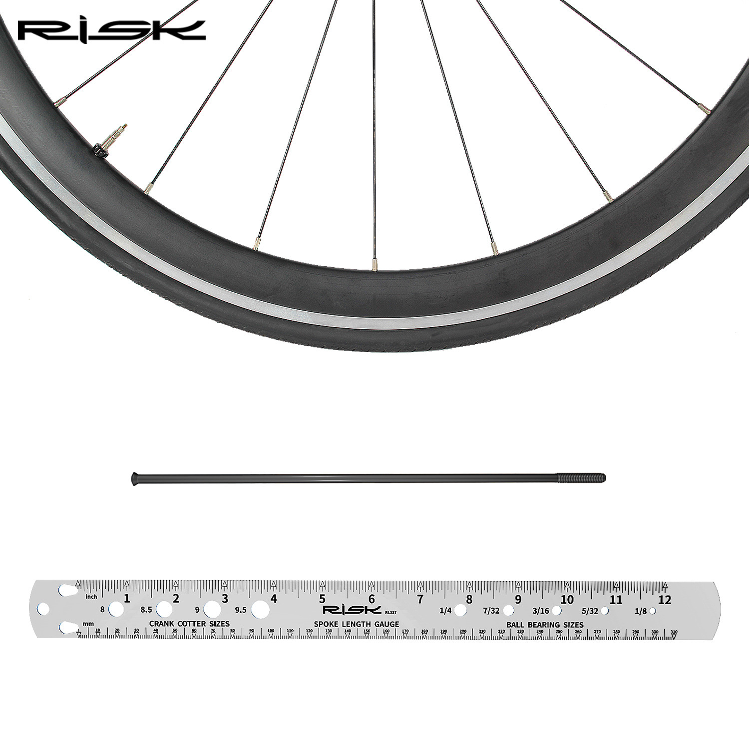 RISK Bicycle Spoke Tool Spoke Length Measurement Gauge Hub Axle Positioning Measurement Tool
