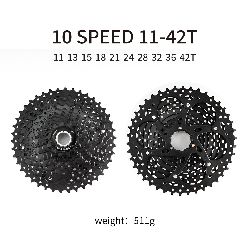 SUNSHINE-SZ HG Cassette Freewheel for MTB 8 / 9 / 10 / 11 / 12 Speed All Black Red Frame Compatible with Shimano DEORE SLX XT XTR and SRAM X5 X7 X9 XX1 XO SX NX