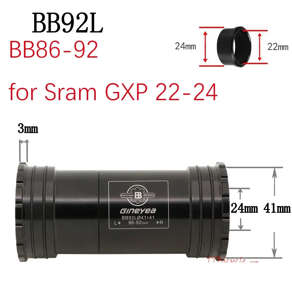 Gineyea Bike bottom bracket BB30 PF30 BB86 BB92 BB386 THREAD TOGETHER THREAD THRU road bike MTB for shimano for sram gxp
