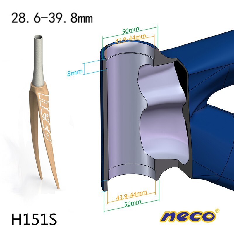 Neco Bike Headset ZS 44 28.6 44 39.8 Threadless fits 1-1/8'' to 1.5''  Tapered Fork Steerer AL Cycling Headset MTB bike