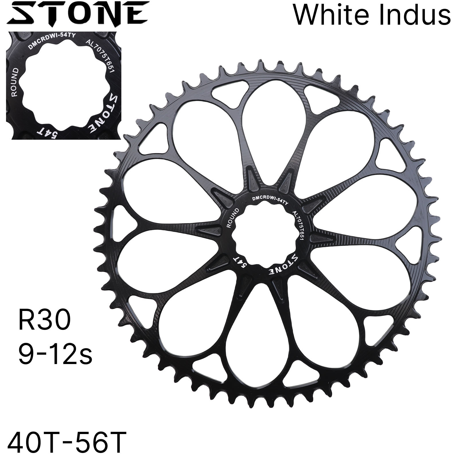 Stone Round Bike Chainring for White Industries industry R30 M30 Crank 40T To 56T Cycling Bike Chainwheel for Road Bike for Brompton Folding Bike