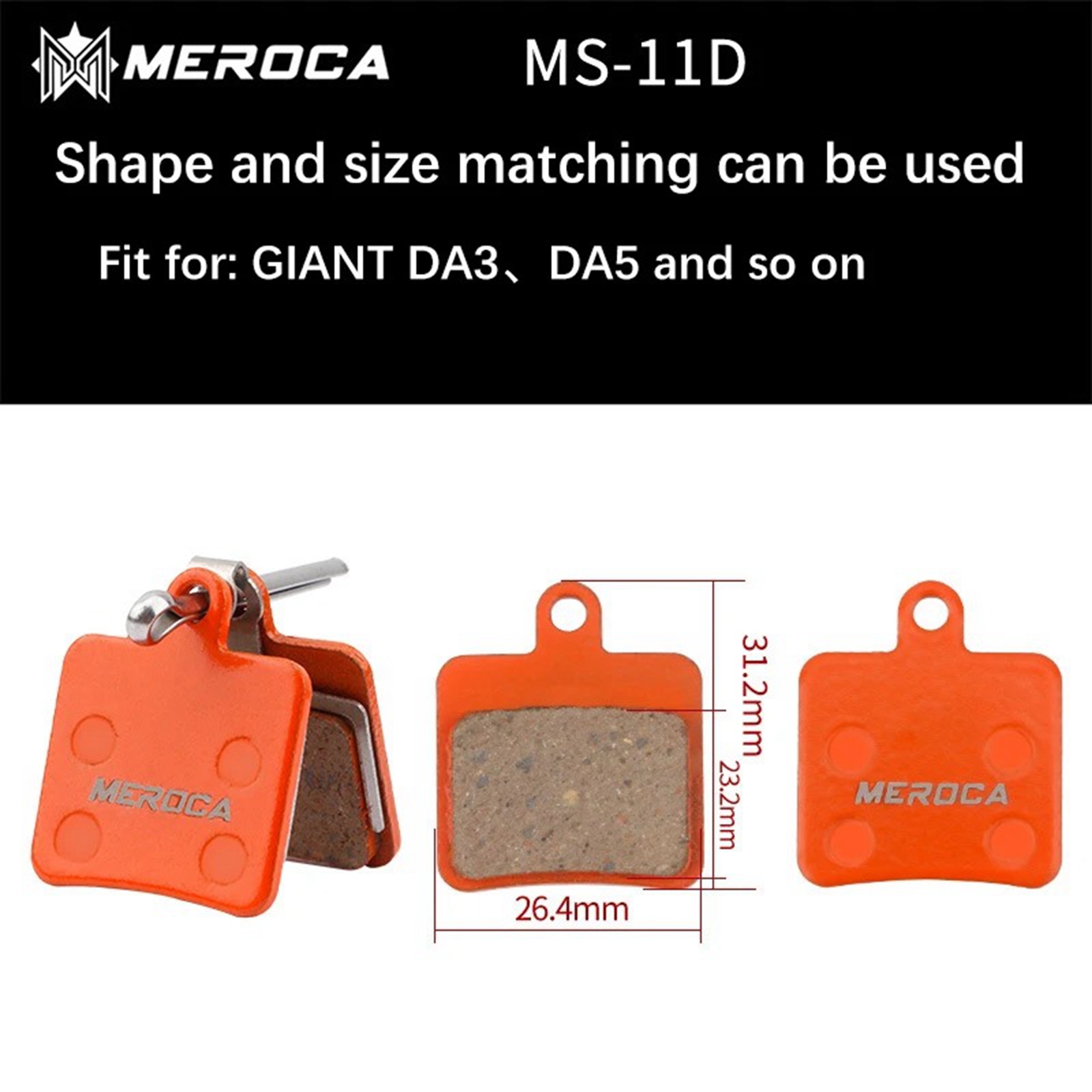 Meroca BIke Resin Brake Pads MTB For Shimano M375 M445 Mt200 BB5 BB7 Mountain Road Bike Hydraulic Disc Brake Pads