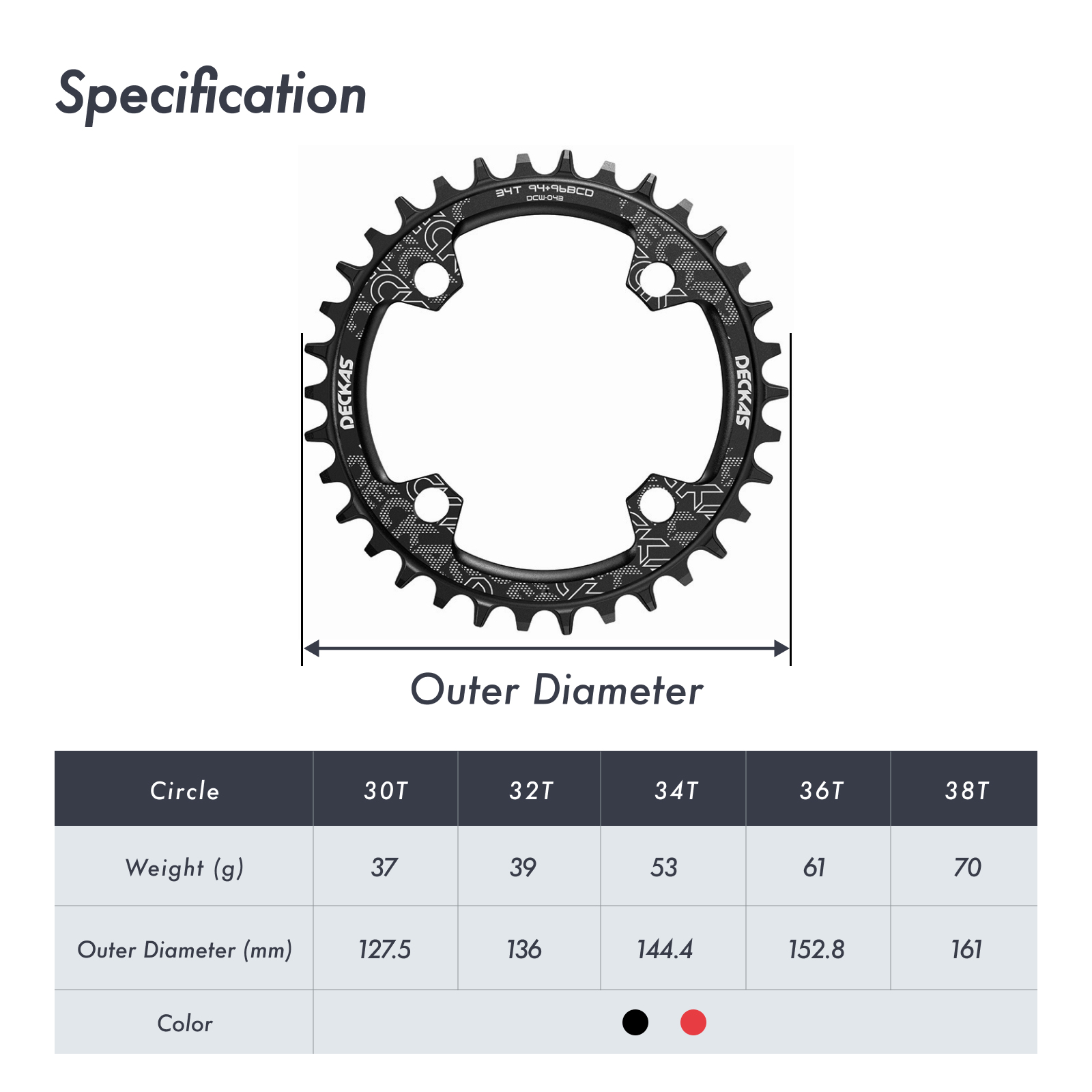 Deckas Chainring Symmetrical 96BCD 94bcd Round Oval 32 34 36 38t MTB Mountain Bike Road M4000 M4050 NX GX X1 alivio