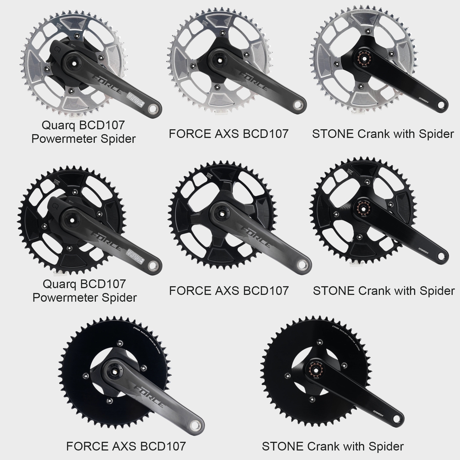 Stone Round Chainring 107BCD for Sram Force AXS 12S Crankset 107 Bcd MTB Road Bike Chainwheel 34 36 40 42 54 56 58 60T AXS Flattop T-type
