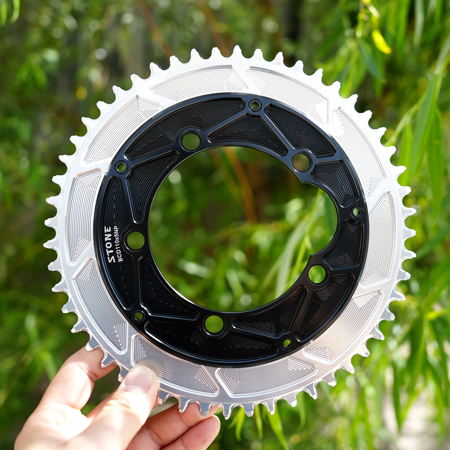 Stone 110bcd Round Chainring 4MM Offset Aero for Force Red Rival S350 S900 42t To 60t Road Bike for Sram Cx Gravel Quarq 5 Arms 12s 12 Speed