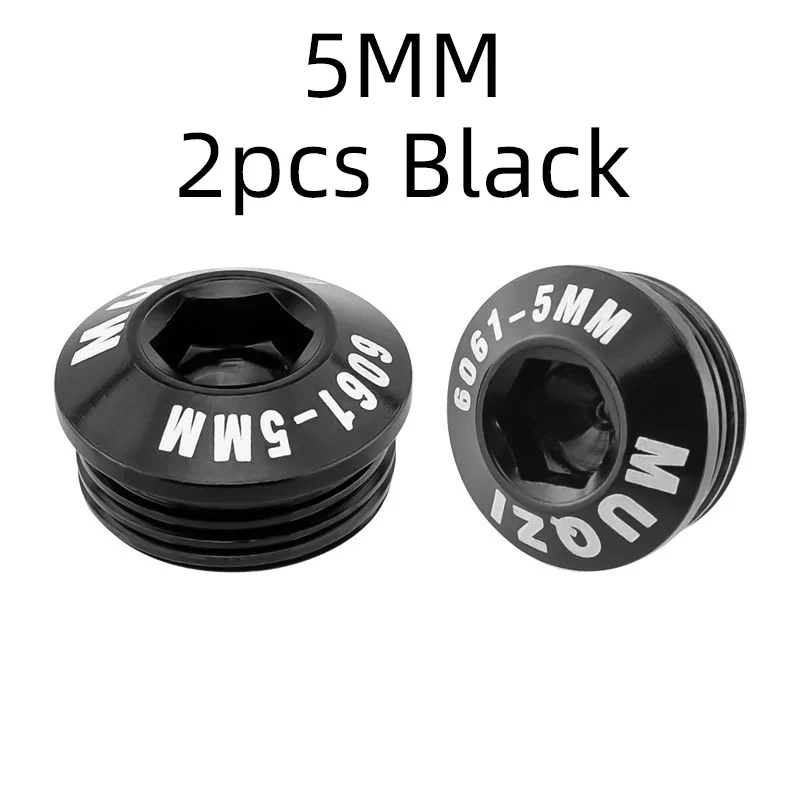 MUQZI 2PCS Bicycle Pedal Cover Bolts M14x5/6.5/9mm Aluminum Bike Pedal Dust-protection Screw MTB Road Cycling Repair Parts