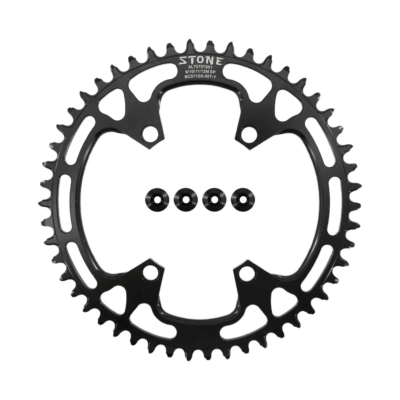 Stone Round Bike Chainring 110BCD for Shimano FC-5800 6800 4700 9000 34T to 60T Road Bike Chainwheel 4 Bolts gravel