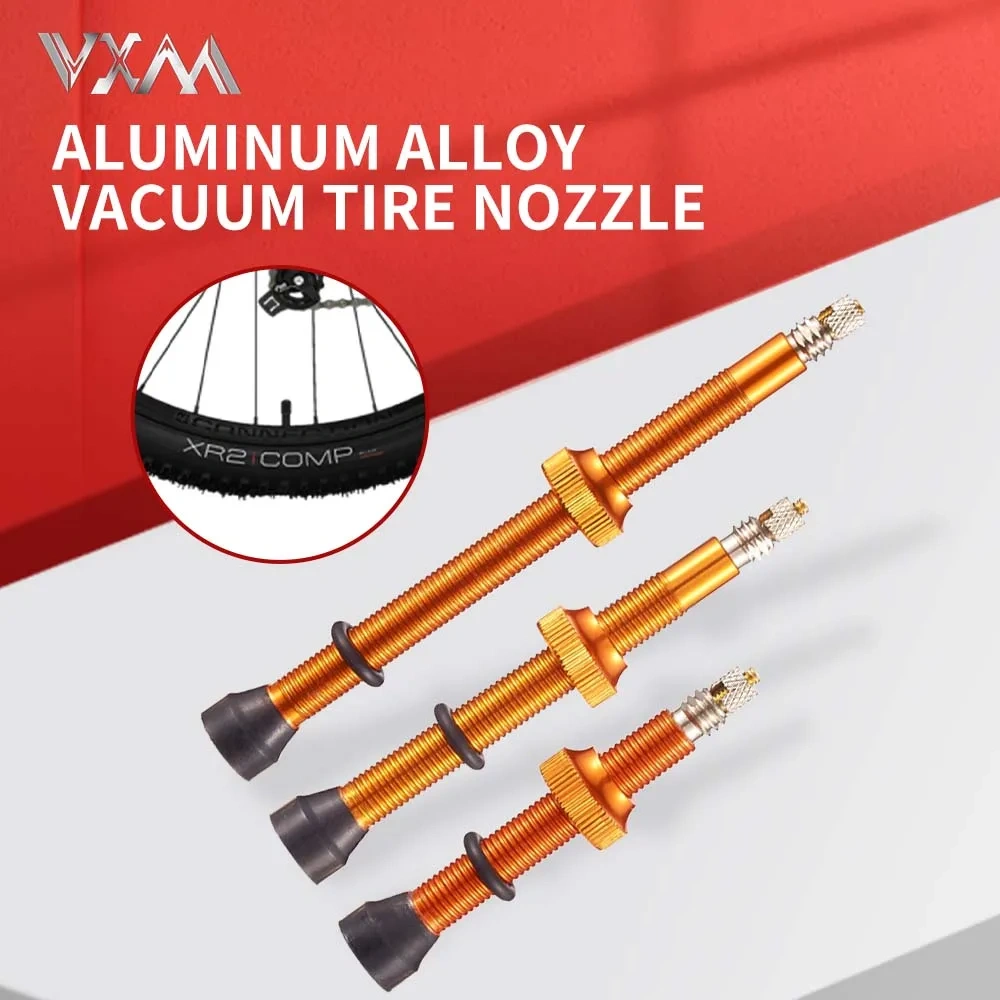 VXM Bicycle Vacuum Valve 40mm/60mm/80mm Road Bicycle Tire Valves Alloy MTB Road Bike Tubeless Air Valve Vacuum Nozzle Cycling