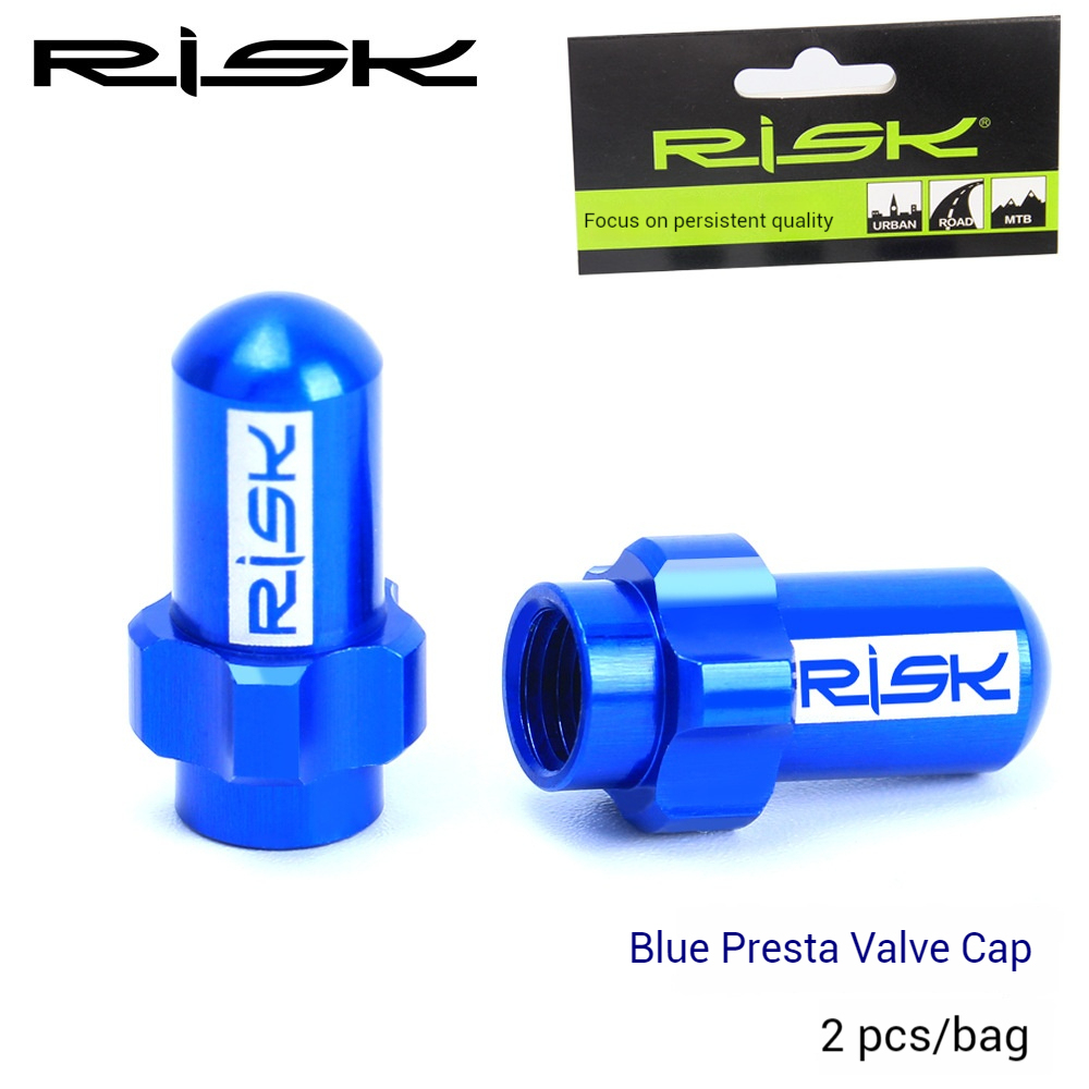 RISK Road, Fixed Gear, and Mountain Bike Presta Valve Dust Cap with O-Ring 7075 Aluminum Alloy