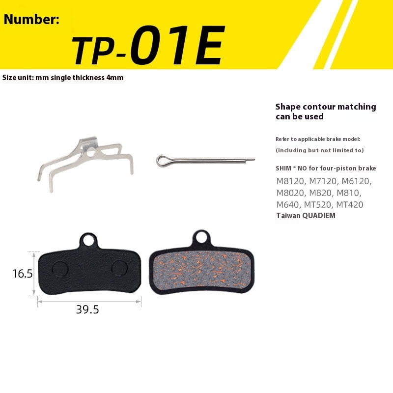 TOOPRE Mountain Bike Semi-Metallic Brake Lining for BB5 M355 M446 Hydraulic Disc Brakes