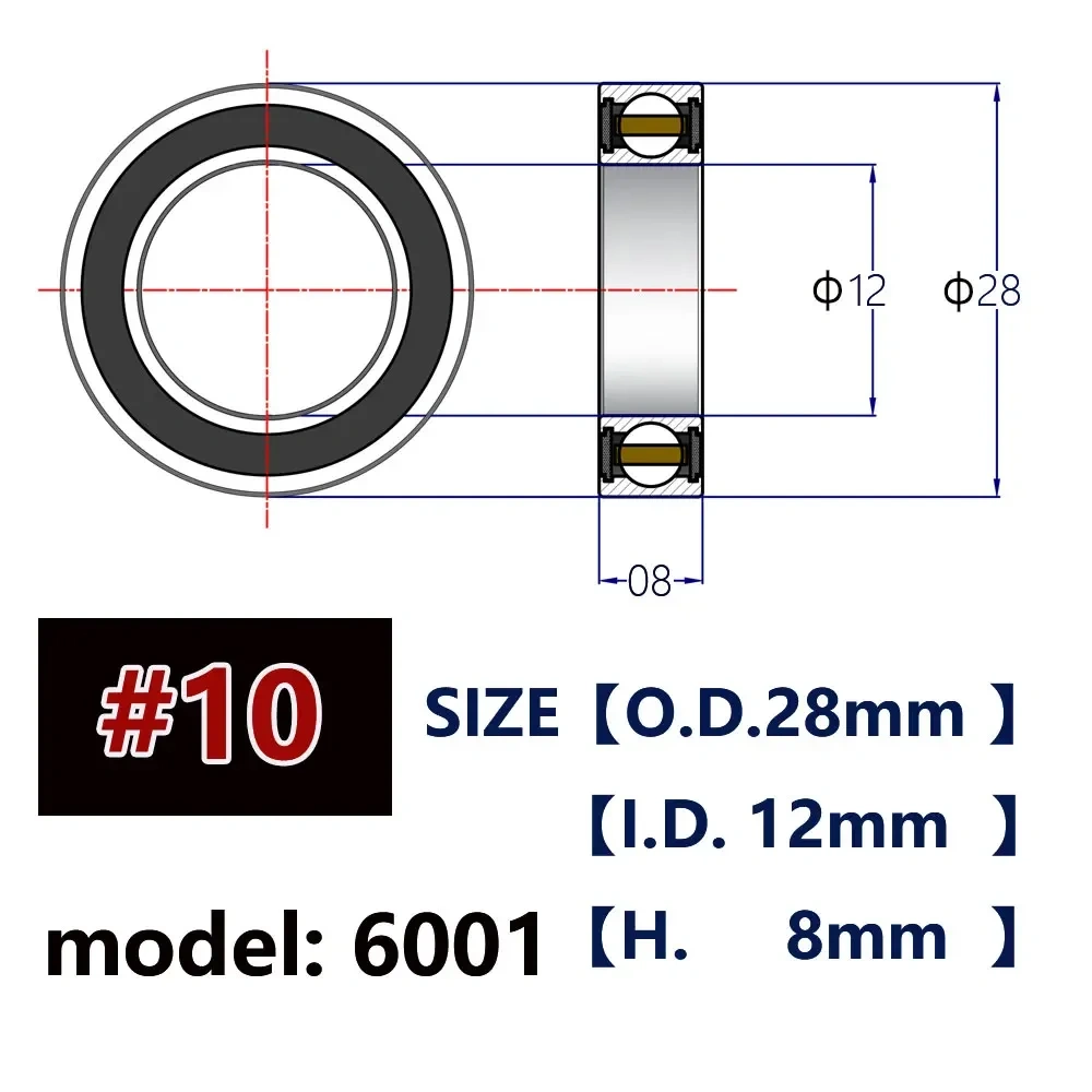 Bike Hub Ceramic Bearings for Road Bike Mountain Disc Brake Thru Axle Hubs Super Light Lubricant 6802 6803 6902 6903