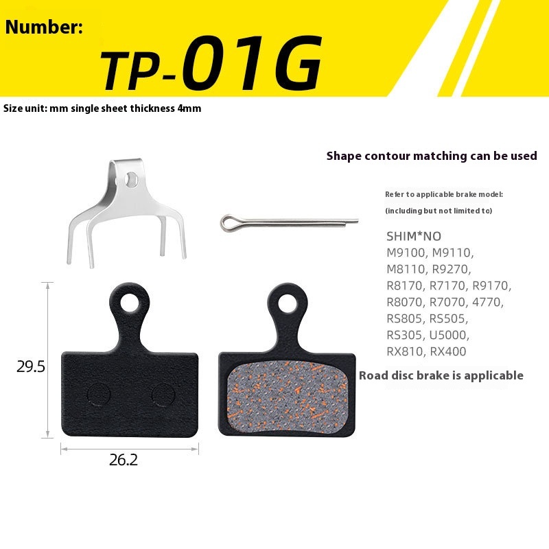 TOOPRE Mountain Bike Semi-Metallic Brake Lining for BB5 M355 M446 Hydraulic Disc Brakes