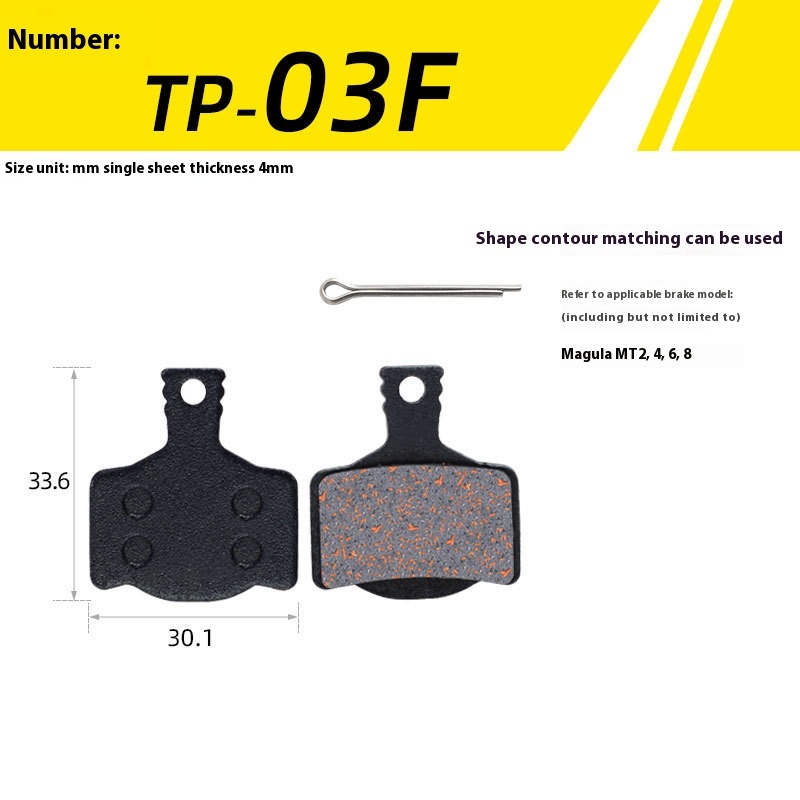 TOOPRE Mountain Bike Semi-Metallic Brake Lining for BB5 M355 M446 Hydraulic Disc Brakes