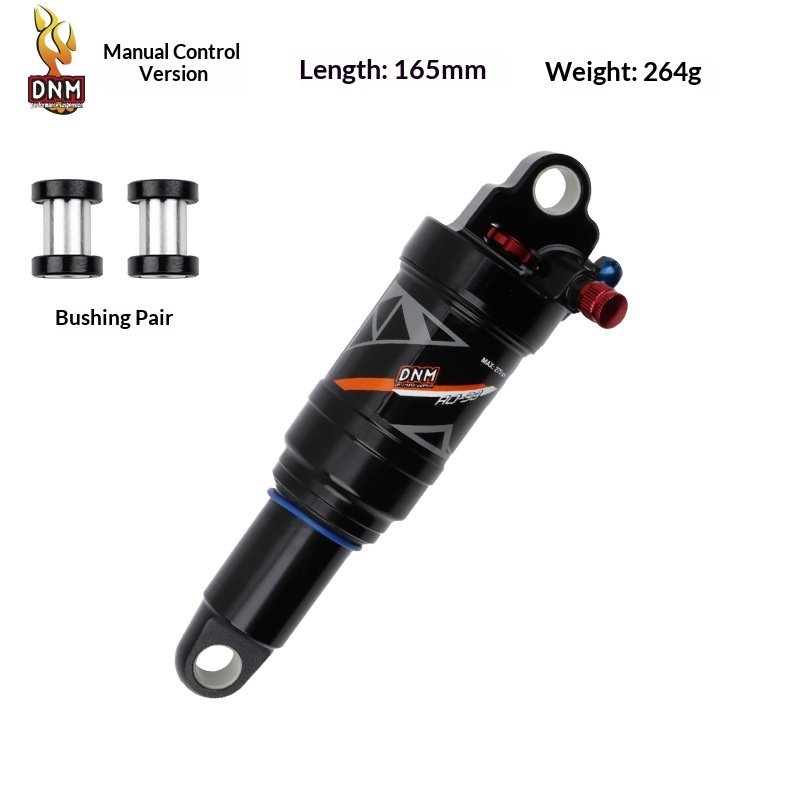 DNM AO-38RC/AO38RL  Air Rear Shock – MTB Full Suspension Air Shock, Rebound & Compression Adjustable with Lockout (165/190/200/210mm)