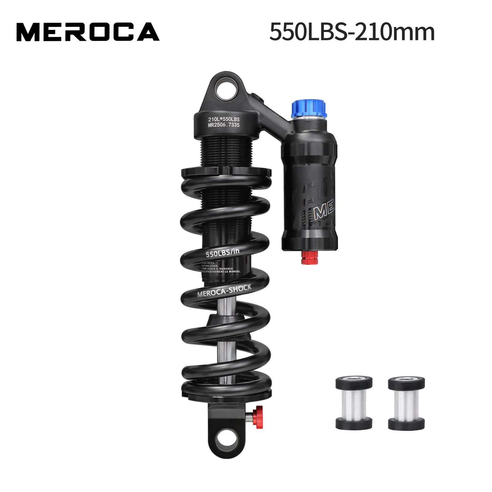 MEROCA RCT-2 Coil Rear Shock Absorber MEROCA-RCT-2 550lbs 190/210/230/240/250/265mm for MTB Soft Tail Bike
