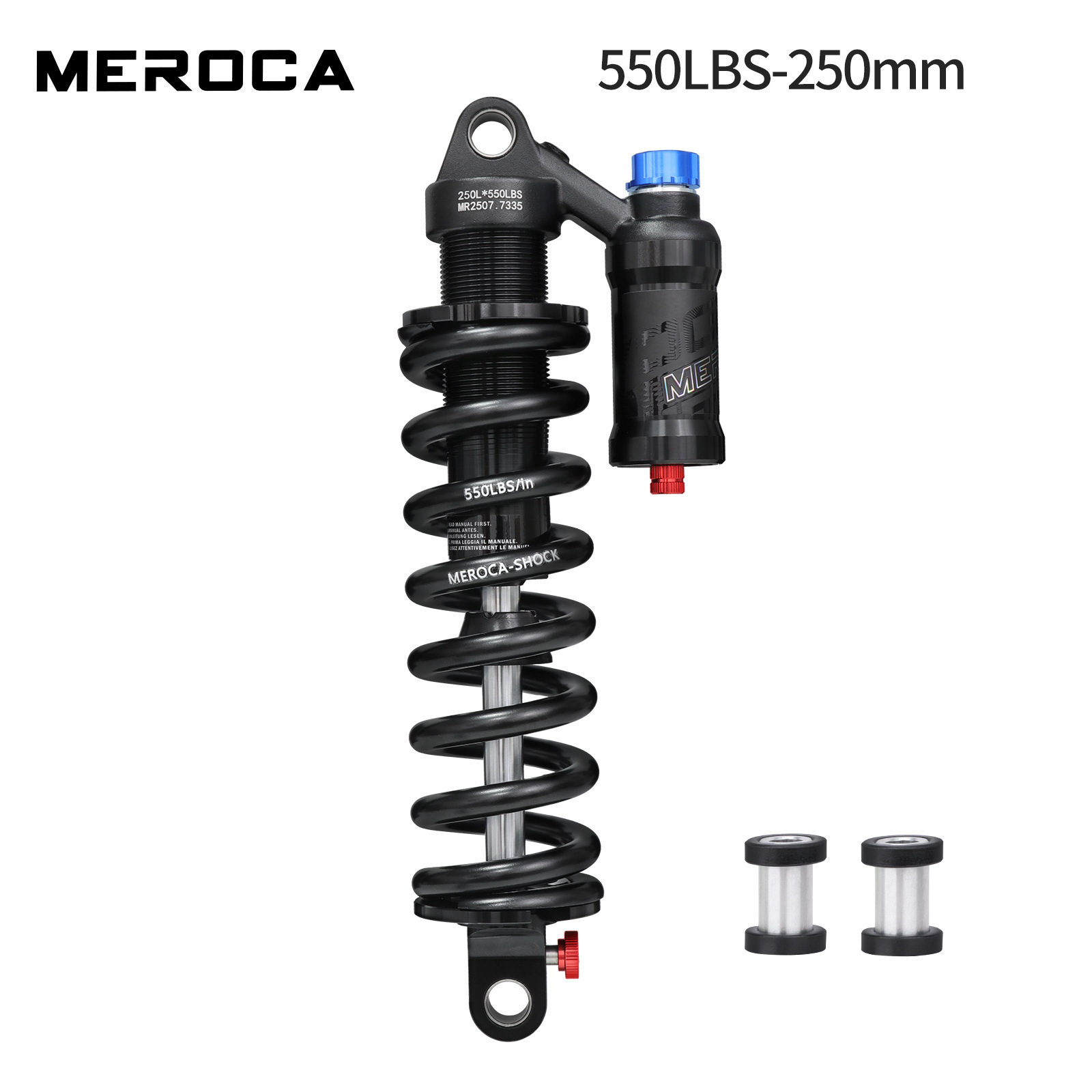 MEROCA RCT-2 Coil Rear Shock Absorber MEROCA-RCT-2 550lbs 190/210/230/240/250/265mm for MTB Soft Tail Bike