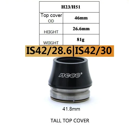 Neco bearing headset 41 41.8 mm IS41 IS42 IS41.8 Integrated  Threadless MTB Road Bike Headset
