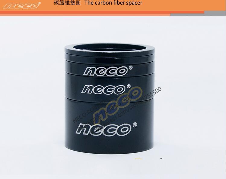 Neco 1.125/1 Inch 25.4/28.6mm 20/10/5/3/2mm Bicycle Fork Headset Carbon Fiber Bike Fork Adjust Dust Cover Spacer Washer