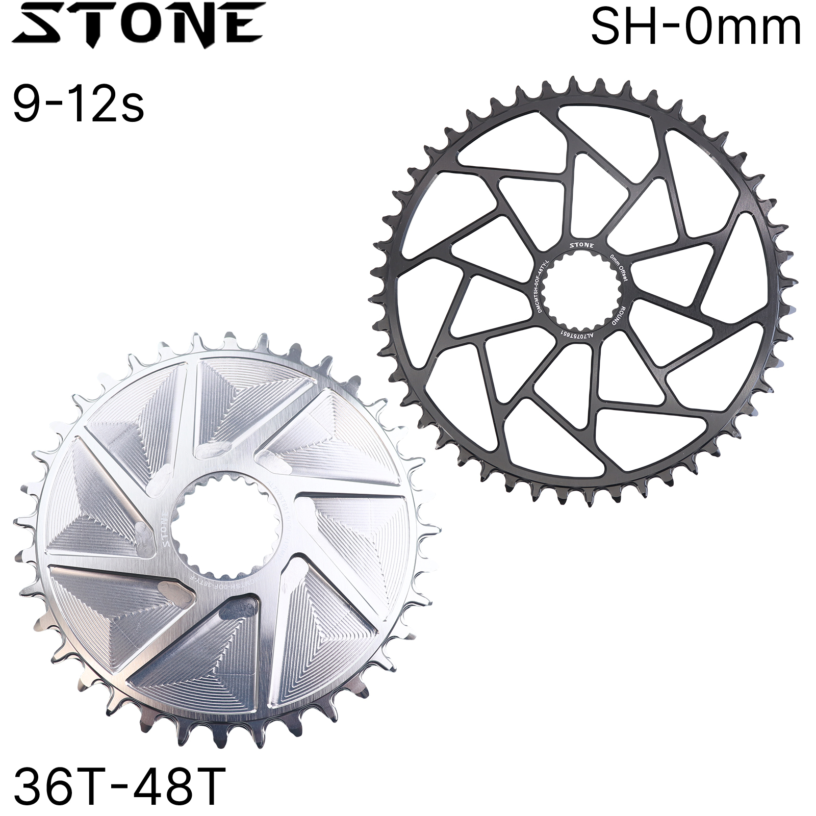 Stone Chainring For 12s Shimano M9100 M8100 M7100 M6100 Round 36T to 48T 12 Speed 0MM Offset Direct Mount MT900 8100 7100 6100 M9200 M9220