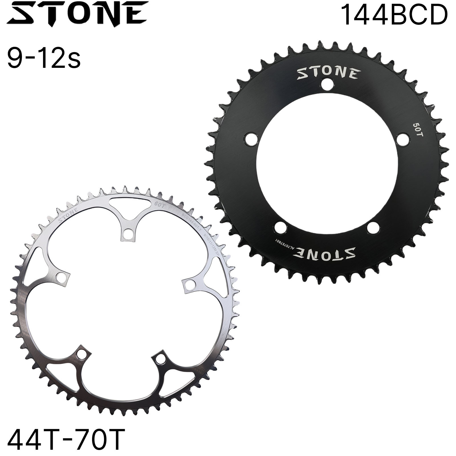 Stone 144BCD Chainring Track Bike Fixie Fixed Gear Narrow Wide Tooth 44 46 48 50 52 54 55 56 58T 60T 62 64 66 68 70T ChainWheel Round 9 10 11 12s speed