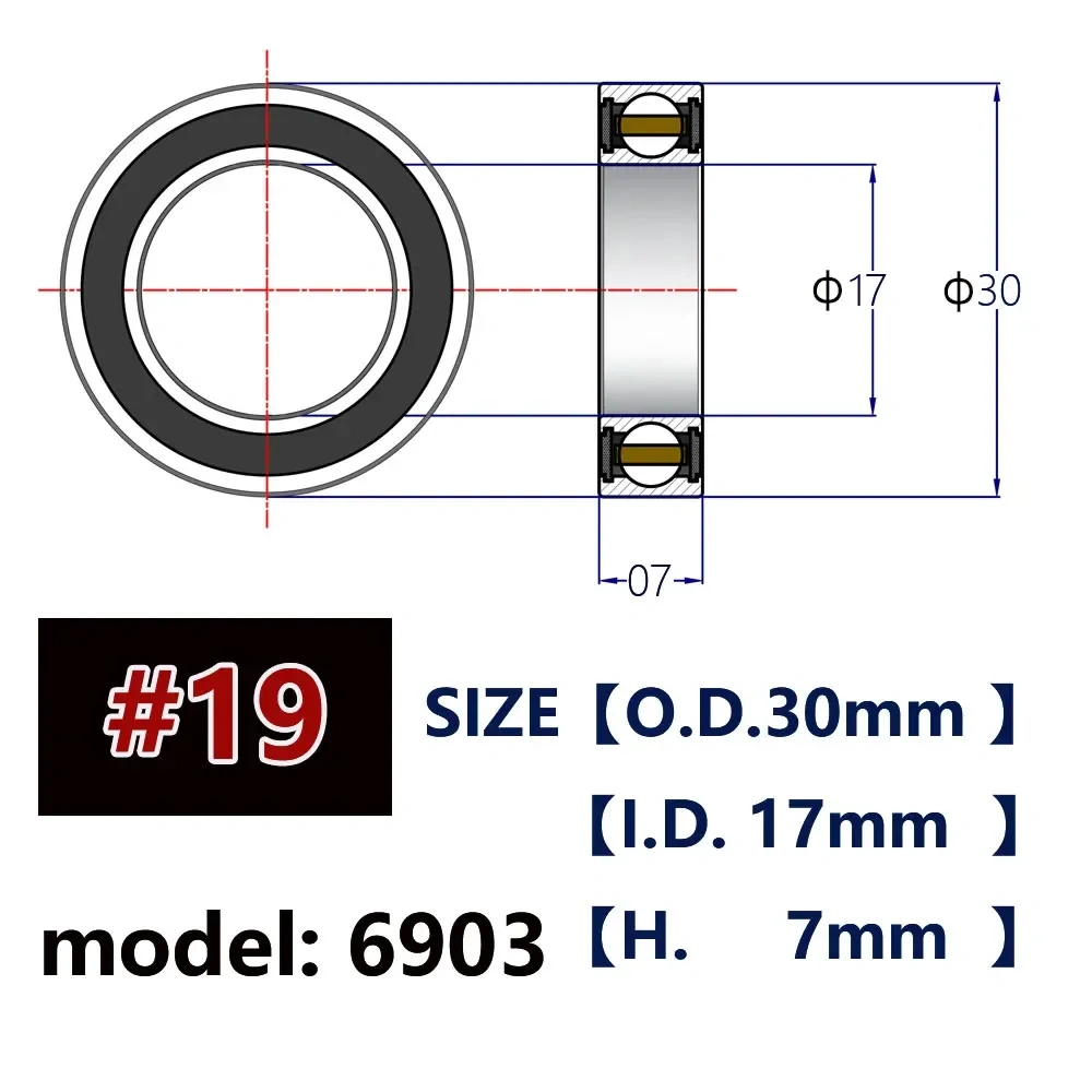 Bike Hub Ceramic Bearings for Road Bike Mountain Disc Brake Thru Axle Hubs Super Light Lubricant 6802 6803 6902 6903