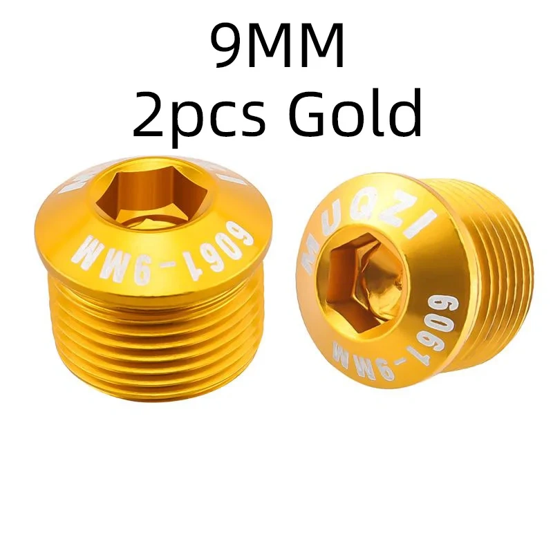 MUQZI 2PCS Bicycle Pedal Cover Bolts M14x5/6.5/9mm Aluminum Bike Pedal Dust-protection Screw MTB Road Cycling Repair Parts