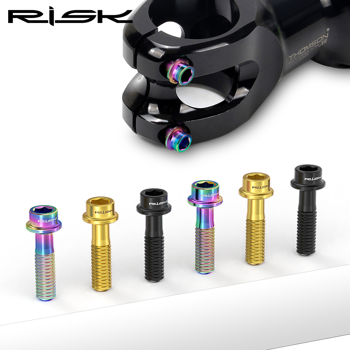 RISK M5x18mm Mountain Bike Titanium Alloy Brake Lever Screw Hollow Fixing