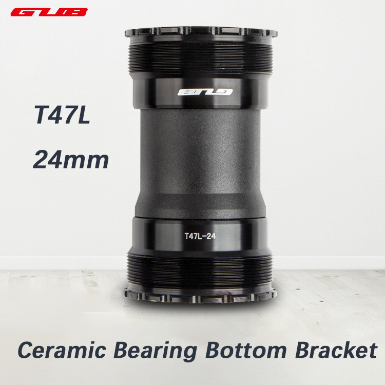GUB Bike Bottom Bracket T47L Ceramic Bearing for MTB Road Bike Thread 24mm Width 86.5mm Bicycle BB