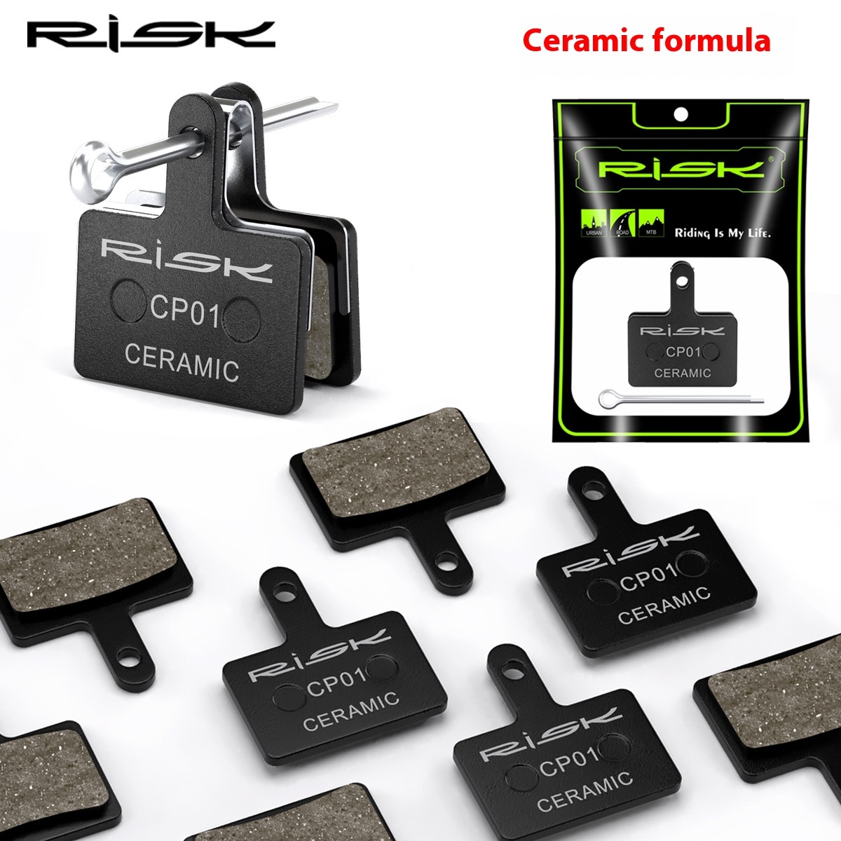 RISK Bicycle Mountain Bike Brake Pads Ceramic Resin Pads/ceramic brake pads Electric Scooter Brake Pads Oil Disc Disc Brake M315