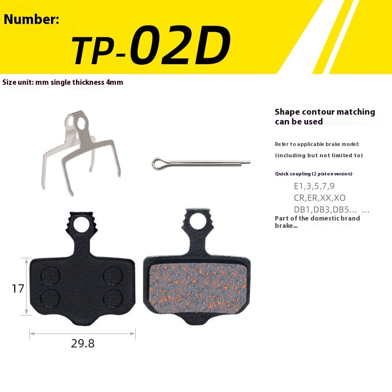 TOOPRE Mountain Bike Semi-Metallic Brake Lining for BB5 M355 M446 Hydraulic Disc Brakes