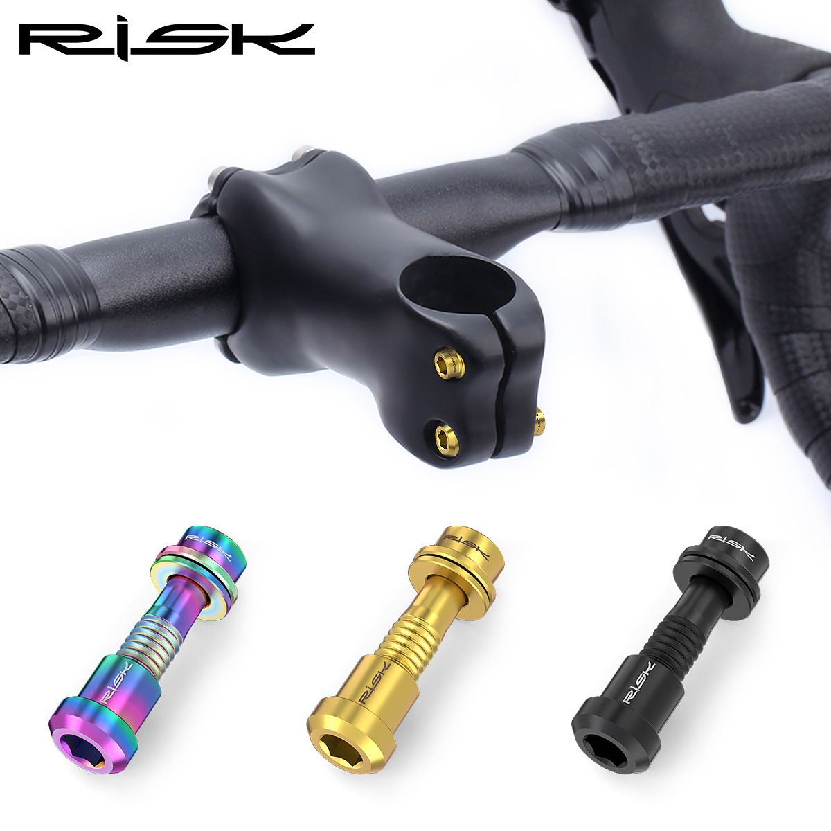 RISK Mountain and Road Bike Titanium Alloy Stem Screws Carbon Fiber Integrated Drop Bars Fork Locking Nuts