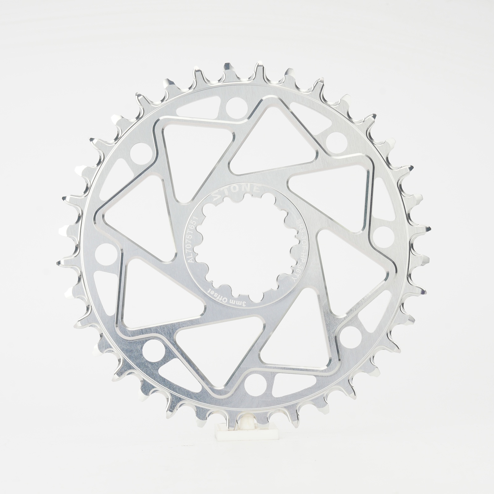 STONE Direct Mount MTB Chainring for SRAM GXP 3-bolt Cranks, 3mm Offset, SR3-3OF-HP with Optional Bash Guard
