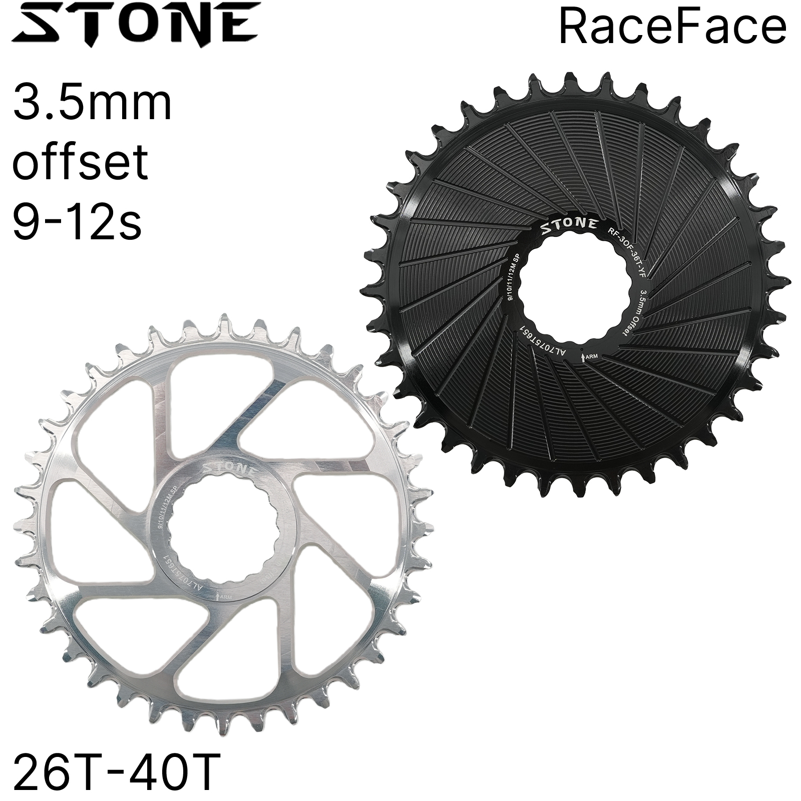 Stone Round Chainring for RaceFace Next SL SIXC Atlas Turbine AEffect Cinch 26T - 40T 3.5MM Offset Direct Mount Chainwheel Boost Compatible