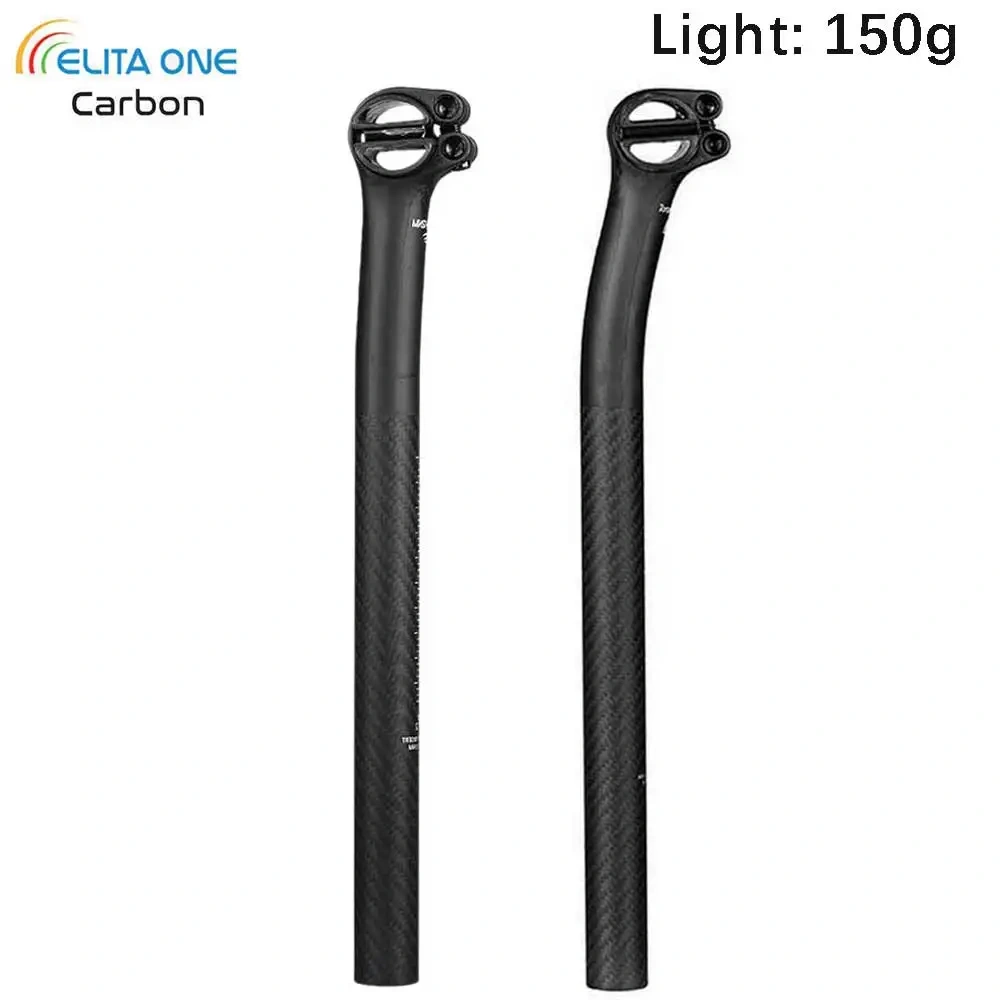 elitaone Bicycle Seat post Carbon Setback 5/20mm MTB/Road Seatpost 27.2/30.9/31.6/25.4mm Carbon half-shells  Light 150g