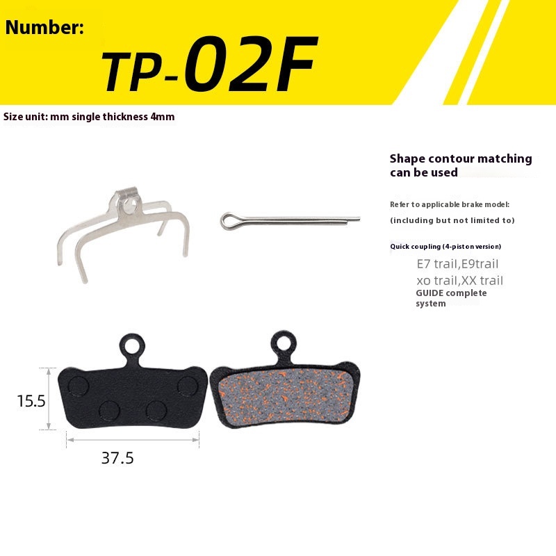 TOOPRE Mountain Bike Semi-Metallic Brake Lining for BB5 M355 M446 Hydraulic Disc Brakes