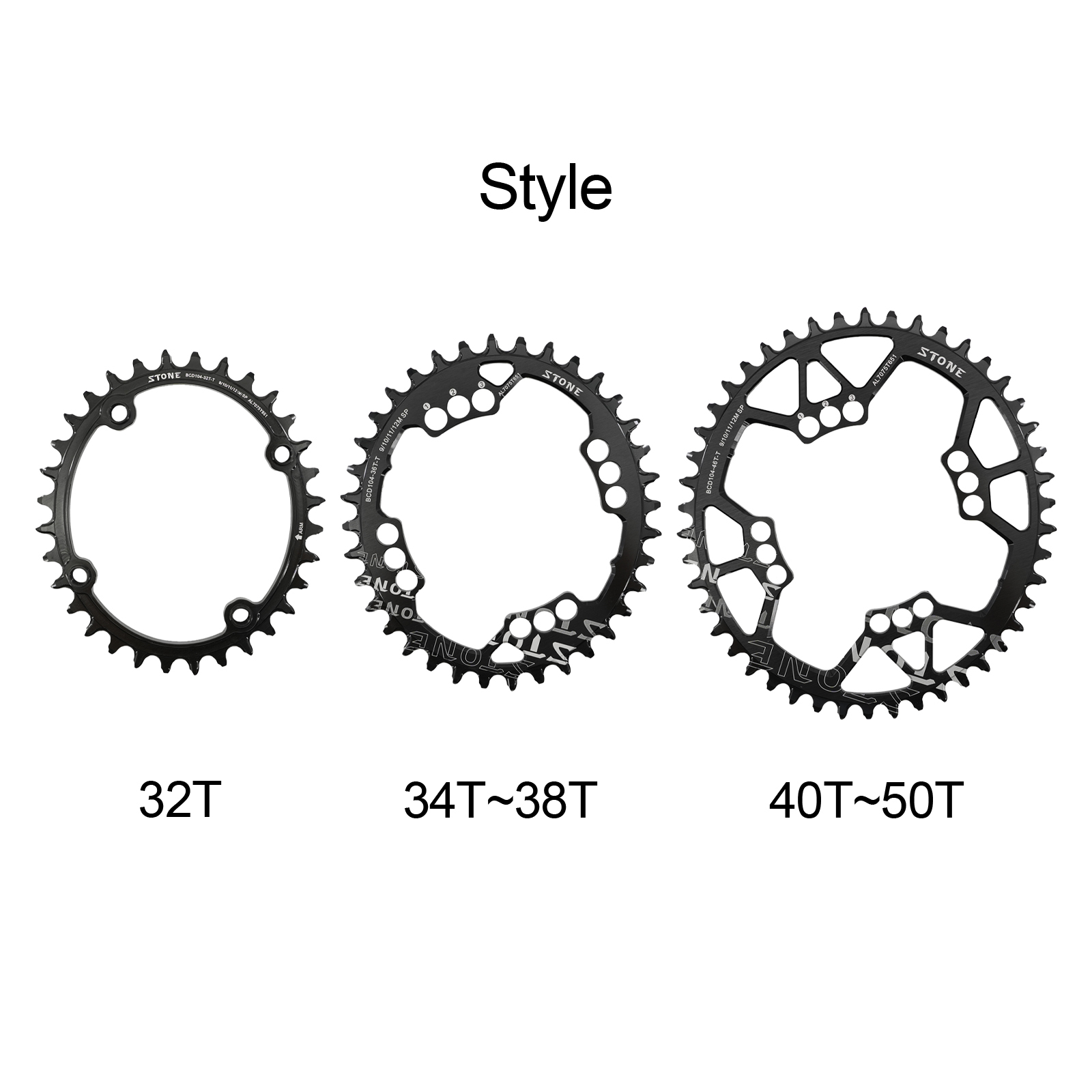 Stone Chainring Oval 104BCD for Shimano M430 M780 M610 M670 M980 32 36 38T 40T 46T 48 50T Bike ChainWheel 12 Speed 12s