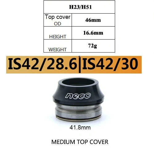 Neco bearing headset 41 41.8 mm IS41 IS42 IS41.8 Integrated  Threadless MTB Road Bike Headset