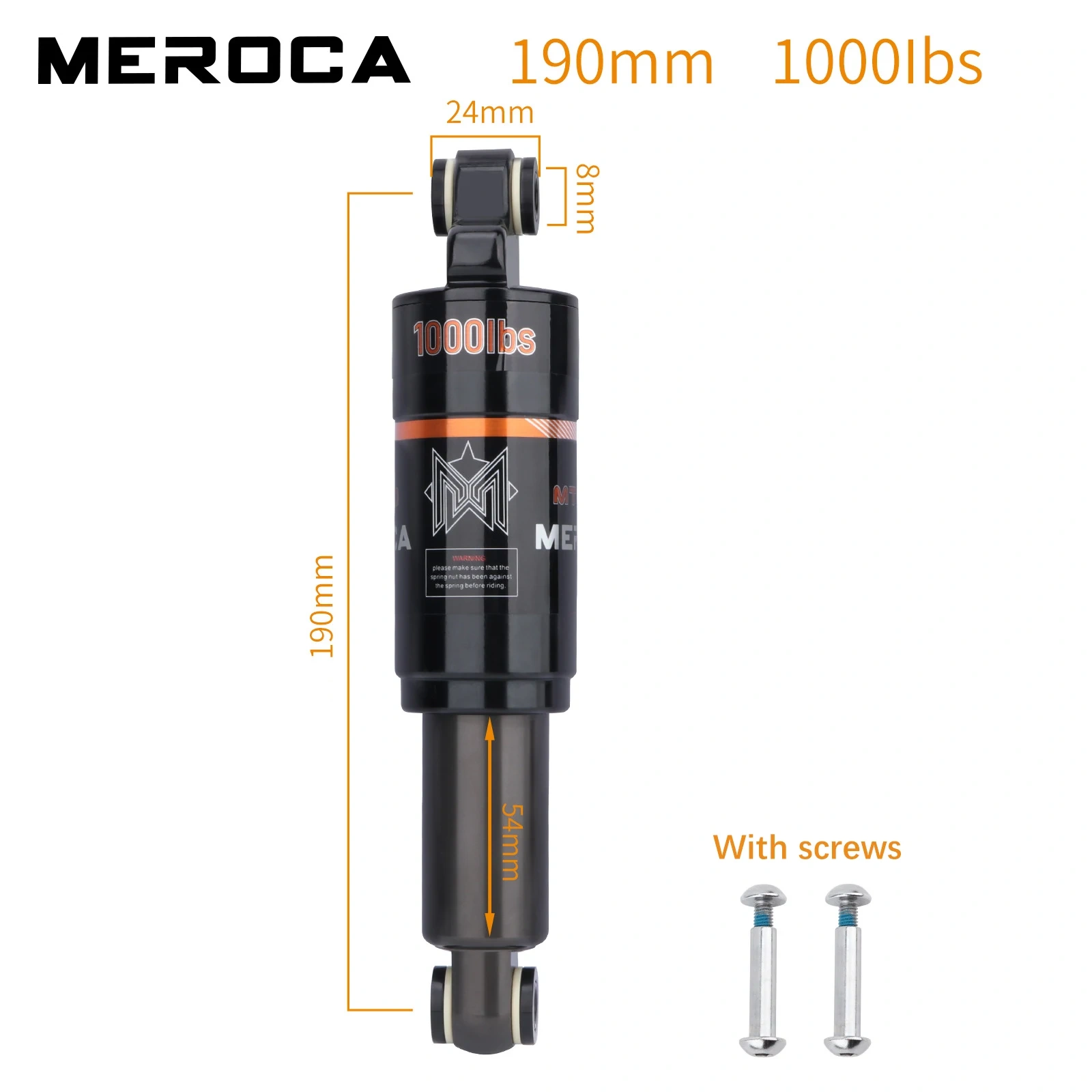 MEROCA Bicycle Oil Spring Shock Absorber 125 150 165mm 850/750/1000lbs Rear Shock Absorber for E-scooter Mountain Bike Rad Bike