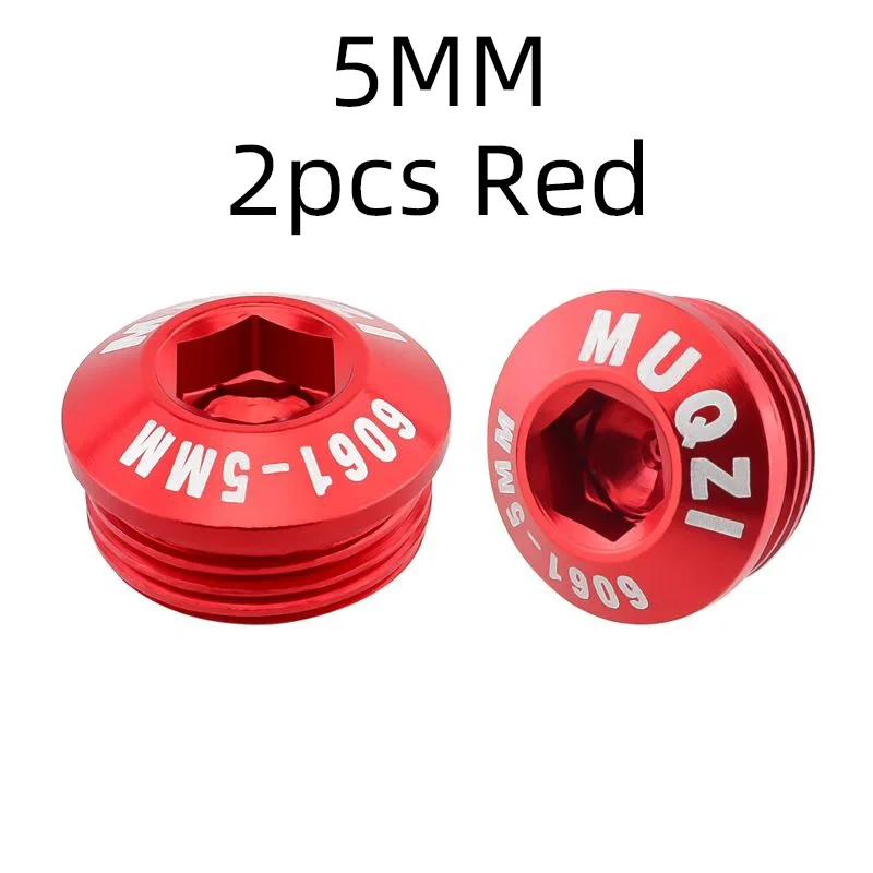 MUQZI 2PCS Bicycle Pedal Cover Bolts M14x5/6.5/9mm Aluminum Bike Pedal Dust-protection Screw MTB Road Cycling Repair Parts