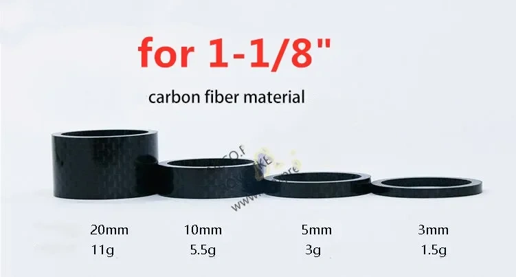 Neco 1.125/1 Inch 25.4/28.6mm 20/10/5/3/2mm Bicycle Fork Headset Carbon Fiber Bike Fork Adjust Dust Cover Spacer Washer