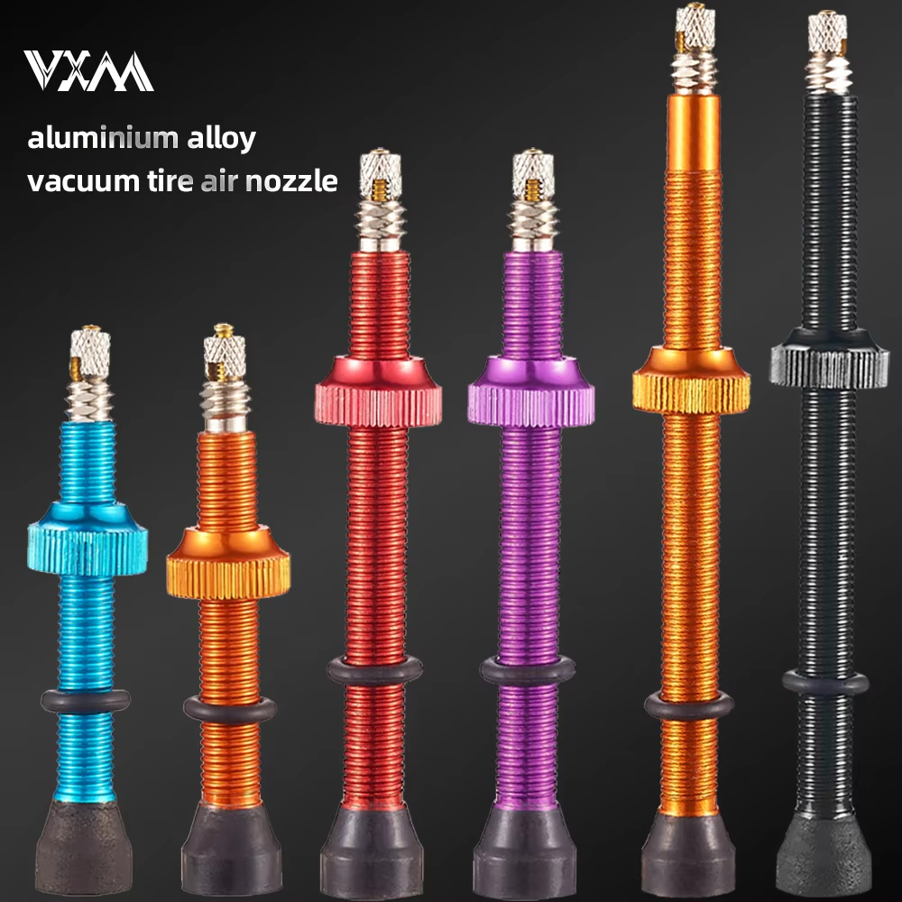 VXM Bicycle Vacuum Valve 40mm/60mm/80mm Road Bicycle Tire Valves Alloy MTB Road Bike Tubeless Air Valve Vacuum Nozzle Cycling