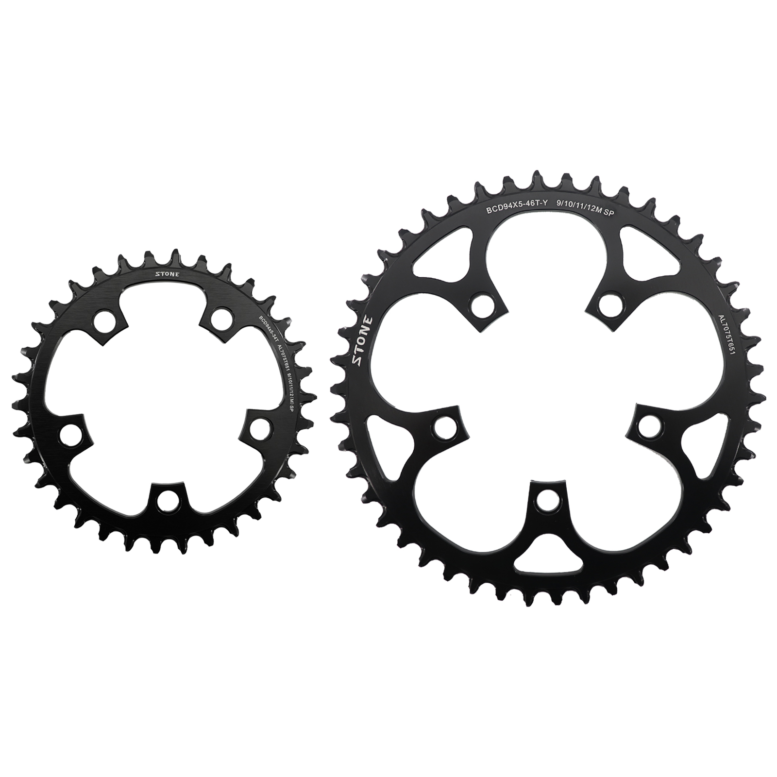 Stone 94BCD Round Chainring 5 Arm Crank 32T 34T 36T 38T 40T 46T Cycling Bike Chainwheel for 94 Bcd 5 Bolts Crank