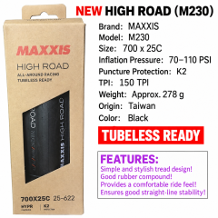 700 x 25C / M230 High Road / TR / K2 / Black
