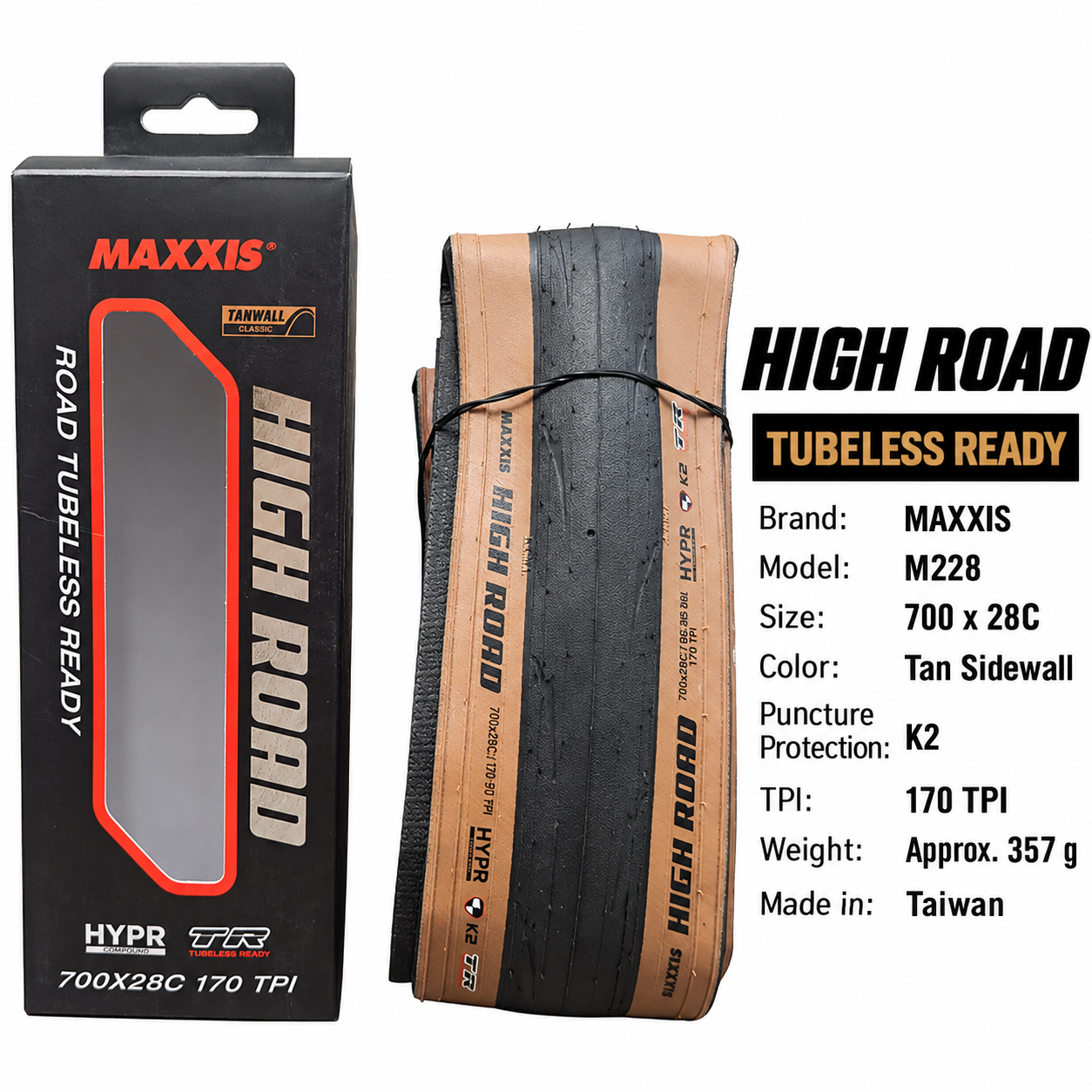 MAXXIS High Road and High Road SL Folding Road Tires, 700 x 25C, 28C, 30C and 32C