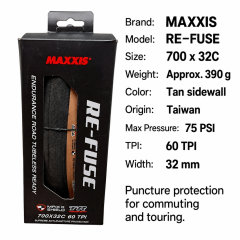 700 x 32C / TR / Tan sidewall / Black box