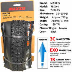29 x 2.25 / 3C MaxxSpeed EXO TR / Black