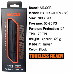 700 x 28C / M228 High Road / TR / K2 / Black