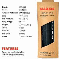 700 x 28C / Tube Type / Black / Kraft box